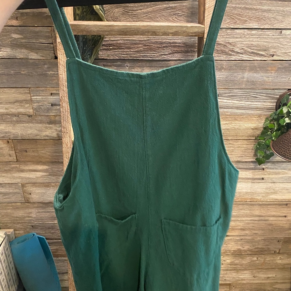 Forest green romper.